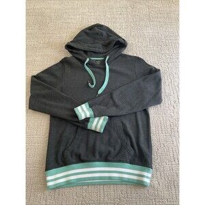 Zine Pullover Hoodie Womens Size Medium . Color Grey and Green Light weight.EUC